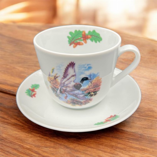 Porcelanowa filiżanka do kawy z motywem myśliwskim