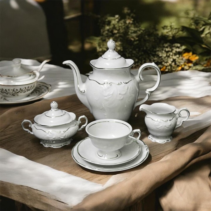 Porcelanowy serwis do kawy dla 12 osób Fryderyka Amon