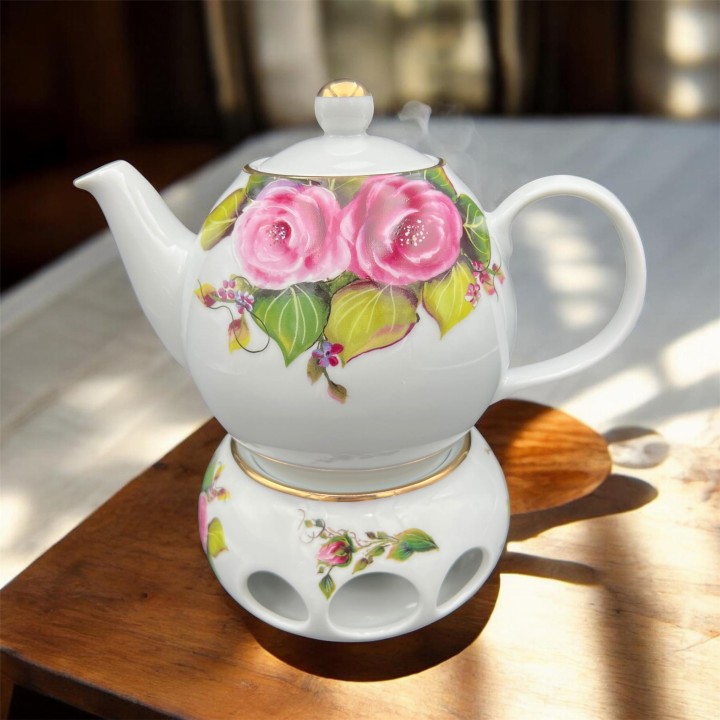 porcelanowy czajniczek z podgrzewaczem.JPG