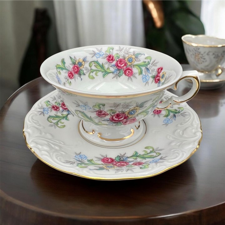 porcelanowa filiżanka do kawy 150 ml flower 2.JPG