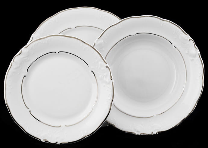 porcelanowy komplet talerzy