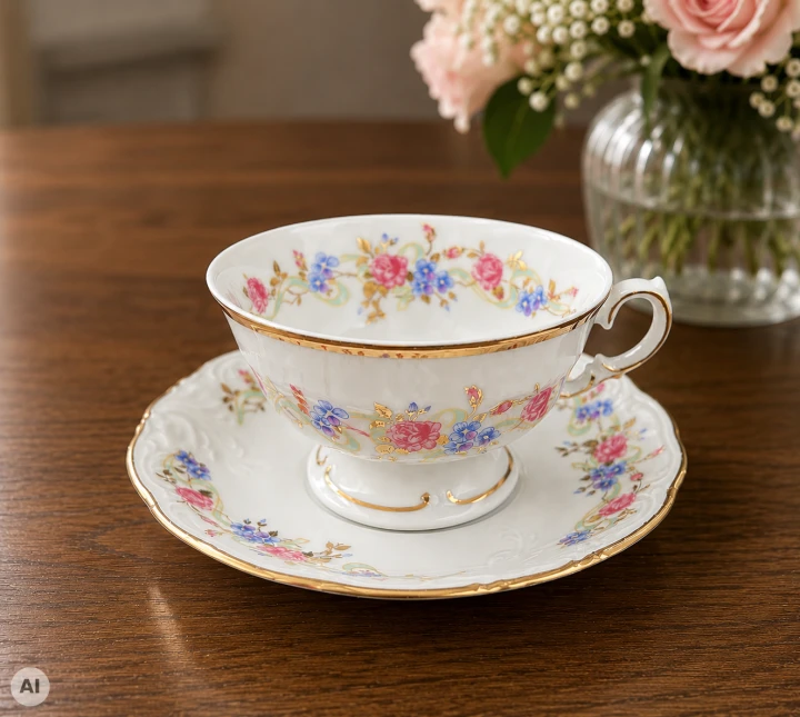 porcelanowa duża filiżanka do herbaty porcelana polska