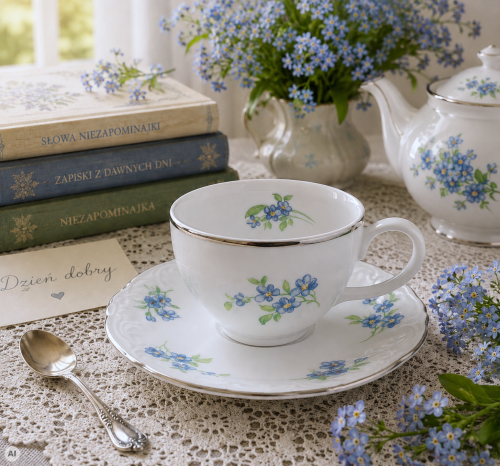 filiżanka ze spodkiem do kawy espresso porcelana polska