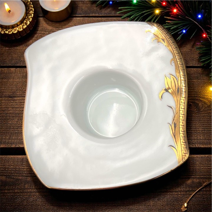 świecznik golden live porcelana 2