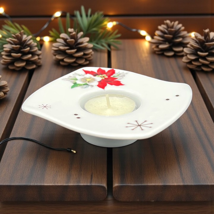 Porcelanowy świecznik świąteczny